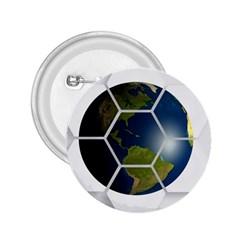 Hexagon Diamond Earth Globe 2 25  Buttons by Sapixe