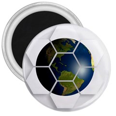 Hexagon Diamond Earth Globe 3  Magnets by Sapixe