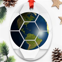 Hexagon Diamond Earth Globe Ornament (oval) by Sapixe