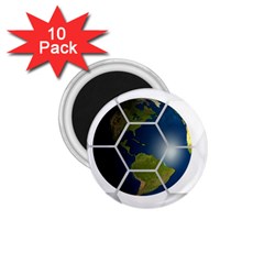 Hexagon Diamond Earth Globe 1 75  Magnets (10 Pack)  by Sapixe