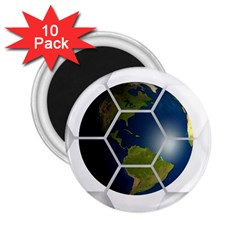 Hexagon Diamond Earth Globe 2 25  Magnets (10 Pack)  by Sapixe