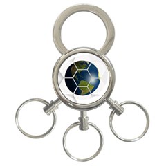 Hexagon Diamond Earth Globe 3-ring Key Chains by Sapixe