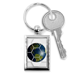 Hexagon Diamond Earth Globe Key Chains (rectangle)  by Sapixe