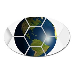 Hexagon Diamond Earth Globe Oval Magnet by Sapixe