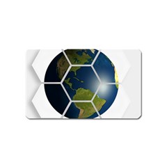 Hexagon Diamond Earth Globe Magnet (name Card) by Sapixe