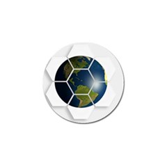 Hexagon Diamond Earth Globe Golf Ball Marker by Sapixe