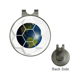 Hexagon Diamond Earth Globe Hat Clips With Golf Markers by Sapixe