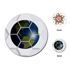 Hexagon Diamond Earth Globe Playing Cards (round)  by Sapixe