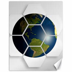 Hexagon Diamond Earth Globe Canvas 18  X 24   by Sapixe