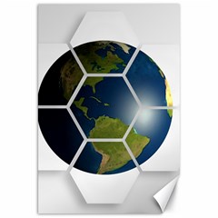 Hexagon Diamond Earth Globe Canvas 20  X 30   by Sapixe