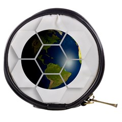 Hexagon Diamond Earth Globe Mini Makeup Bags by Sapixe