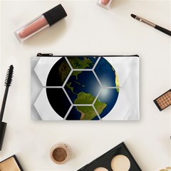 Hexagon Diamond Earth Globe Cosmetic Bag (small)  by Sapixe