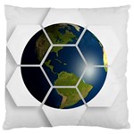 Hexagon Diamond Earth Globe Large Cushion Case (One Side) Front