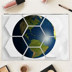 Hexagon Diamond Earth Globe Cosmetic Bag (xxl)  by Sapixe