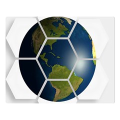 Hexagon Diamond Earth Globe Double Sided Flano Blanket (large)  by Sapixe