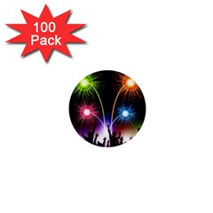 Happy New Year 2017 Celebration Animated 3d 1  Mini Buttons (100 Pack)  by Sapixe