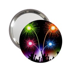 Happy New Year 2017 Celebration Animated 3d 2 25  Handbag Mirrors by Sapixe