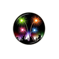 Happy New Year 2017 Celebration Animated 3d Hat Clip Ball Marker (4 Pack) by Sapixe