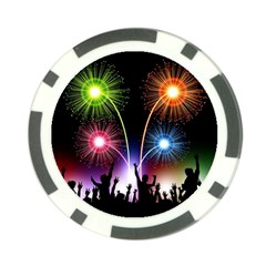 Happy New Year 2017 Celebration Animated 3d Poker Chip Card Guard by Sapixe