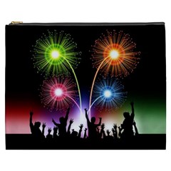 Happy New Year 2017 Celebration Animated 3d Cosmetic Bag (xxxl)  by Sapixe