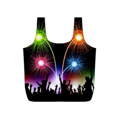 Happy New Year 2017 Celebration Animated 3d Full Print Recycle Bags (s)  by Sapixe