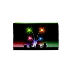 Happy New Year 2017 Celebration Animated 3d Cosmetic Bag (xs) by Sapixe