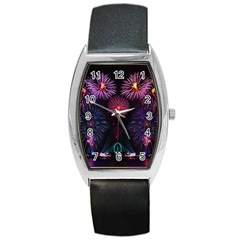 Happy New Year New Years Eve Fireworks In Australia Barrel Style Metal Watch by Sapixe