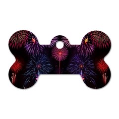 Happy New Year New Years Eve Fireworks In Australia Dog Tag Bone (two Sides) by Sapixe