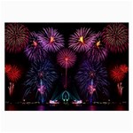 Happy New Year New Years Eve Fireworks In Australia Large Glasses Cloth Front