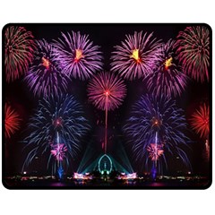 Happy New Year New Years Eve Fireworks In Australia Fleece Blanket (medium)  by Sapixe