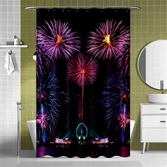 Happy New Year New Years Eve Fireworks In Australia Shower Curtain 48  X 72  (small)  by Sapixe