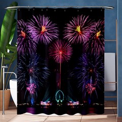 Happy New Year New Years Eve Fireworks In Australia Shower Curtain 60  X 72  (medium)  by Sapixe