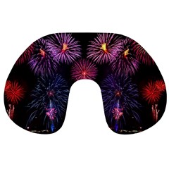 Happy New Year New Years Eve Fireworks In Australia Travel Neck Pillows by Sapixe