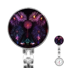 Happy New Year New Years Eve Fireworks In Australia Stainless Steel Nurses Watch by Sapixe