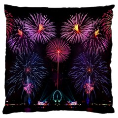 Happy New Year New Years Eve Fireworks In Australia Large Flano Cushion Case (one Side) by Sapixe