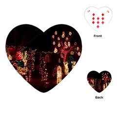 Holiday Lights Christmas Yard Decorations Playing Cards (heart)  by Sapixe