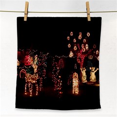 Holiday Lights Christmas Yard Decorations Face Towel by Sapixe