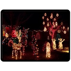 Holiday Lights Christmas Yard Decorations Fleece Blanket (large)  by Sapixe