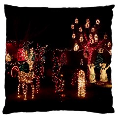 Holiday Lights Christmas Yard Decorations Large Cushion Case (two Sides) by Sapixe