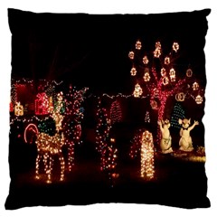 Holiday Lights Christmas Yard Decorations Large Flano Cushion Case (one Side) by Sapixe