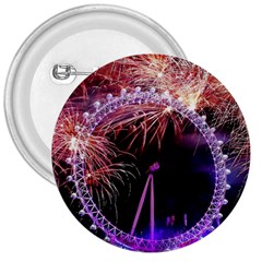 Happy New Year Clock Time Fireworks Pictures 3  Buttons by Sapixe