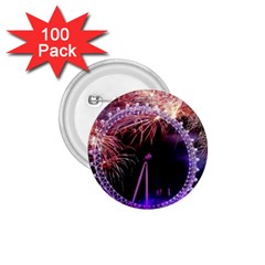 Happy New Year Clock Time Fireworks Pictures 1 75  Buttons (100 Pack)  by Sapixe