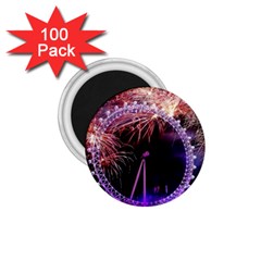 Happy New Year Clock Time Fireworks Pictures 1 75  Magnets (100 Pack)  by Sapixe