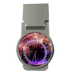 Happy New Year Clock Time Fireworks Pictures Money Clips (round)  by Sapixe