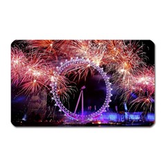 Happy New Year Clock Time Fireworks Pictures Magnet (rectangular) by Sapixe