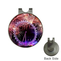 Happy New Year Clock Time Fireworks Pictures Hat Clips With Golf Markers by Sapixe