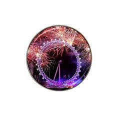 Happy New Year Clock Time Fireworks Pictures Hat Clip Ball Marker by Sapixe