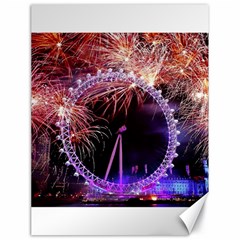 Happy New Year Clock Time Fireworks Pictures Canvas 18  X 24   by Sapixe