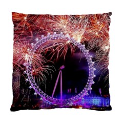 Happy New Year Clock Time Fireworks Pictures Standard Cushion Case (two Sides) by Sapixe