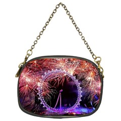 Happy New Year Clock Time Fireworks Pictures Chain Purses (two Sides)  by Sapixe